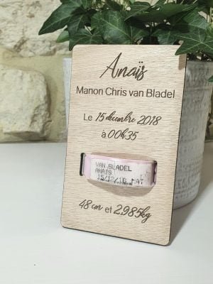 Souvenirs bracelet de naissance pancarte personnalisable personnalisé