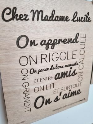 Pancarte personnalisable adulte cadeau professeur