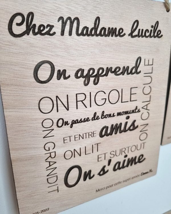 Pancarte personnalisable adulte cadeau professeur