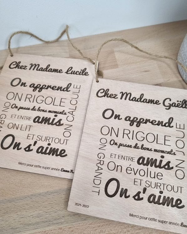 Pancarte personnalisable adulte cadeau professeur