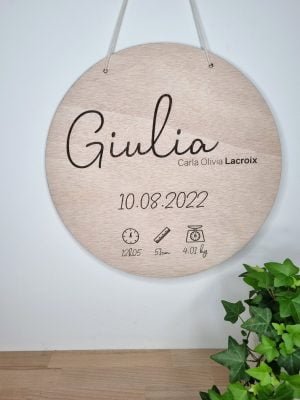 Cadeau naissance personnalisé en bois