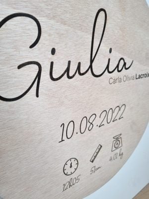 Cadeau naissance personnalisé en bois