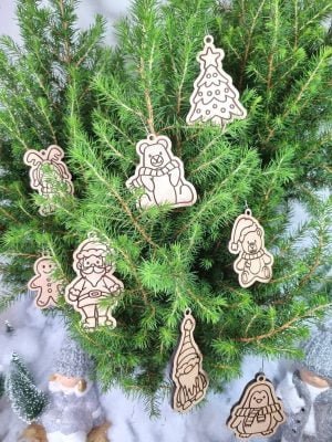 décoration-sapin-boule-bois-dessin-enfant-a-dessiner-a-peindre