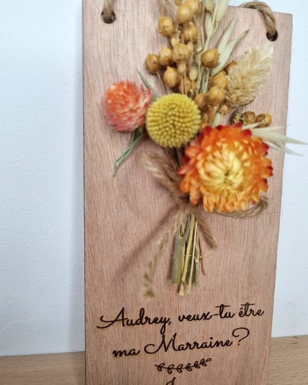 pancarte-personnalisée-fleurs-sechées-grossesse-bois-annonce-grossesse-personnalisable-demande-parrain-marraine