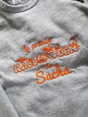 Body brodé personnalisé Halloween